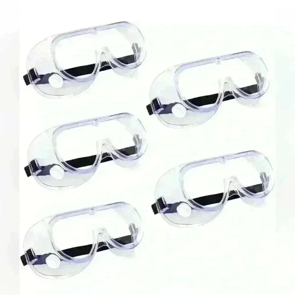 (5 PACK) Homvle Medical Grade Safety Anti Fog Goggles, Scratch and UV Resistant